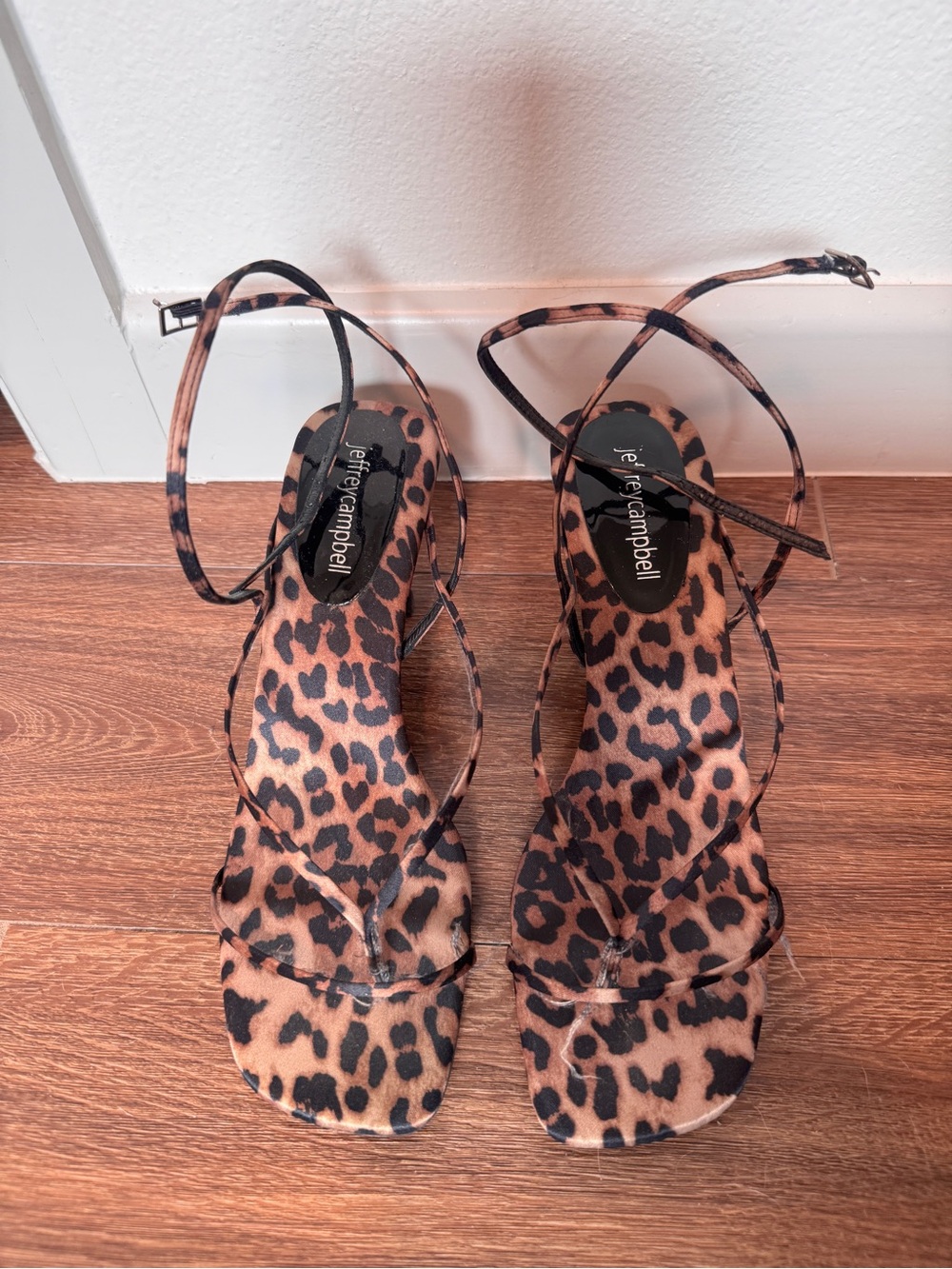 Jeffrey Campbell Leopard-Print Strappy Heels - Brown Black